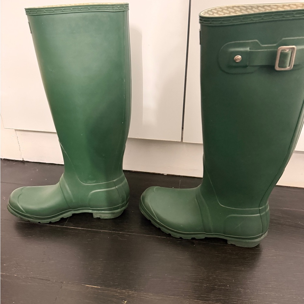 Hunter Dark Green Women's Rain Boots - Picture 3 of 5